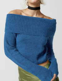 Damenpullover Elegante Schulterfrei Herbstkollektion