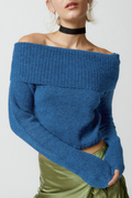 Elegancki sweter damski z odkrytymi ramionami, kolekcja jesienna