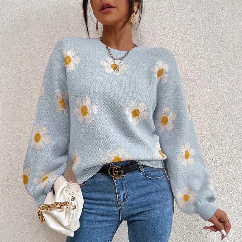 Pull Femme Floral Hiver Chic 5
