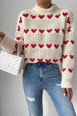 Pull Femme Imprimé Cœurs Tendance Multicolore 3
