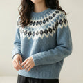 Damski sweter jacquard i ciepły ciepło i komfort