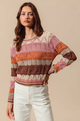 Pull Femme Long Chic à Rayures 6