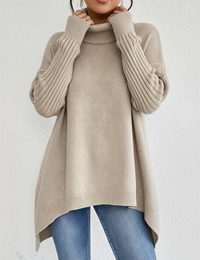 Pull Femme Oversize à Col Roulé Hauts Tendance