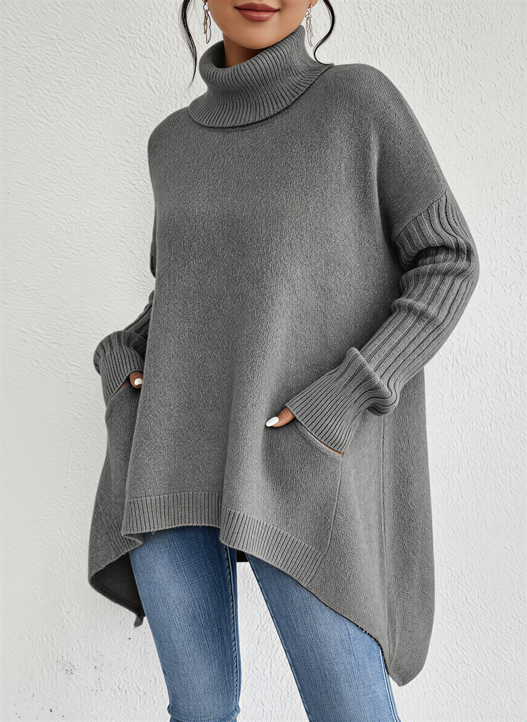 Pull Femme Oversize à Col Roulé 2