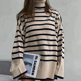 Pull Femme Oversize à Col Roulé Décontracté 5