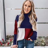 Pull Femme Oversize à Motif Bloc 6