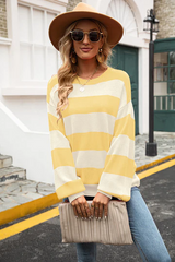 Pull Femme Oversize à Rayures Multicolores 3