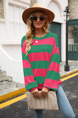 Pull Femme Oversize à Rayures Multicolores 4