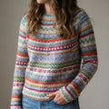 Jesienny sweter damski w stylu retro, jesienna moda retro