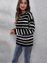 Pull Femme Rayé Chic Col Rond 5