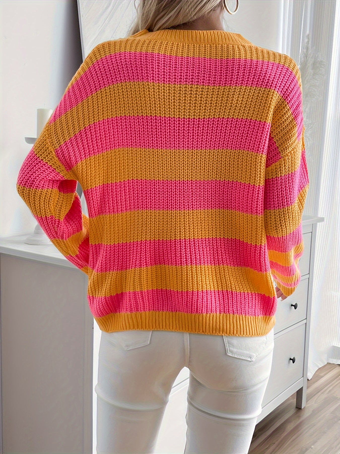 Pull Femme Rayé Col Roulé Confortable 6