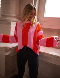 Pull Femme Rayé Coloré Polyester Autumn Collection