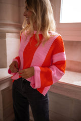 Pull Femme Rayé Coloré Élégant 1
