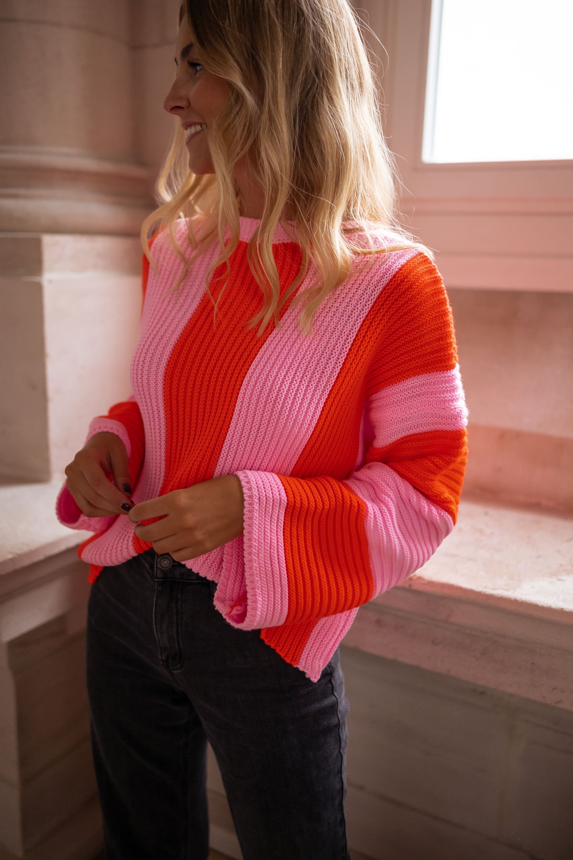 Pull Femme Rayé Coloré Élégant 1