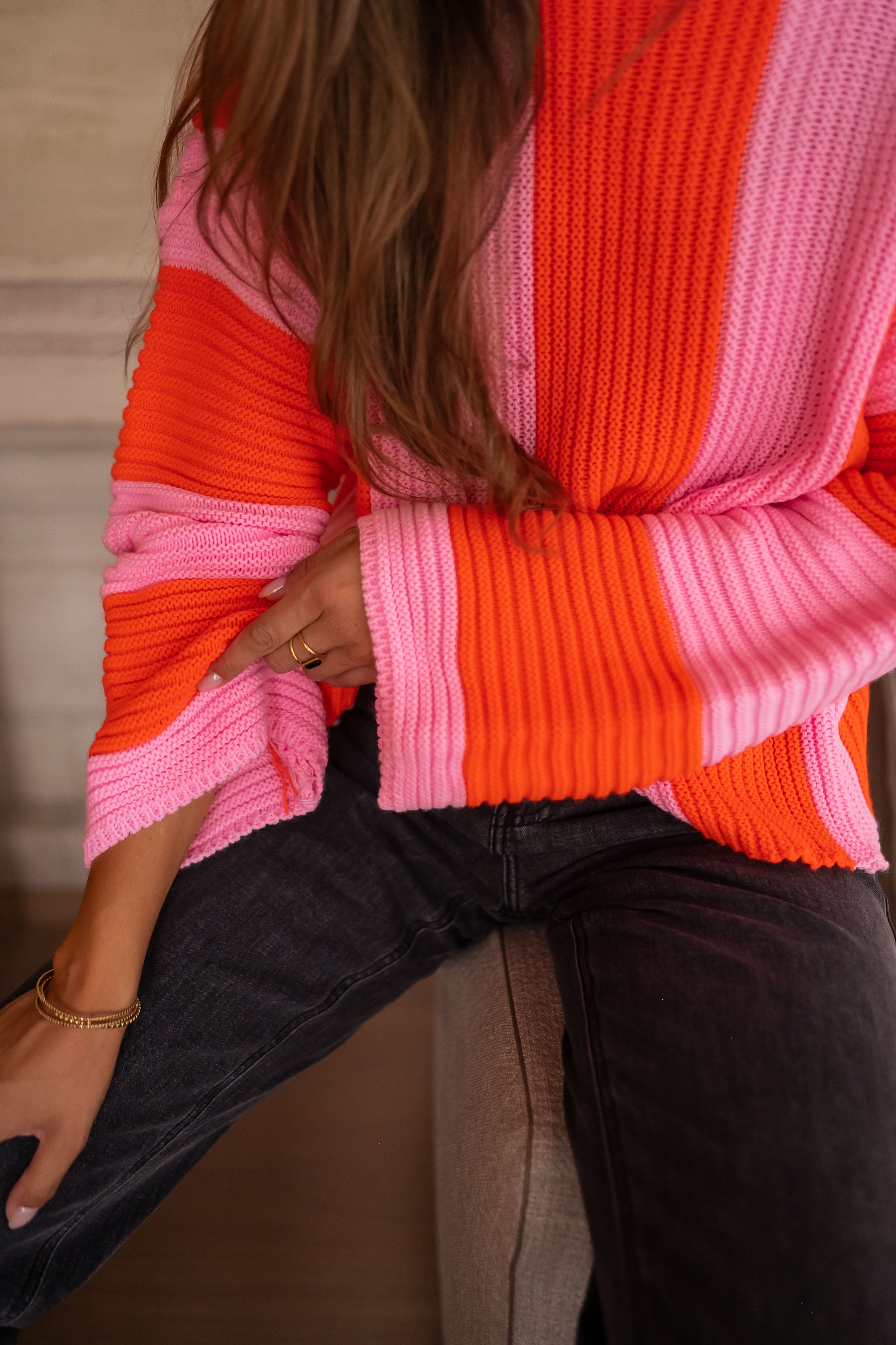 Pull Femme Rayé Coloré Élégant 3