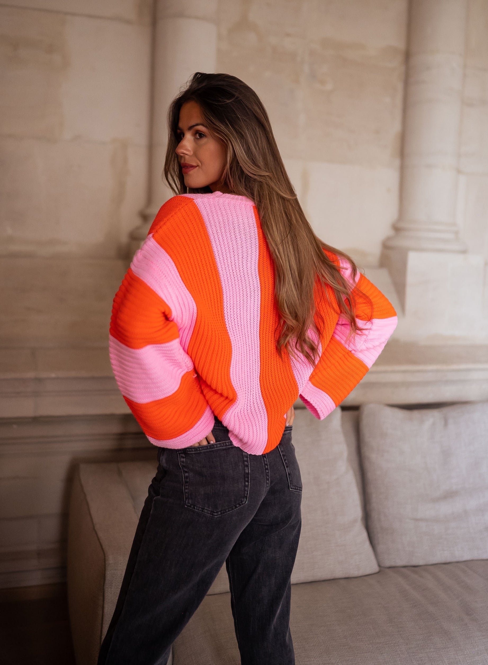 Pull Femme Rayé Coloré Élégant 7