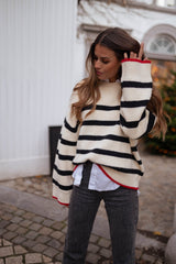 Pull Femme Rayé Élégant à Manches Longues 8