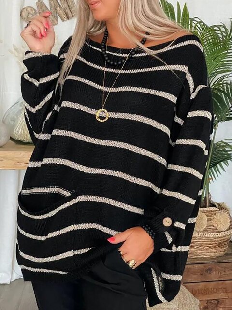 Pull Femme Rayé Tendance Confortable 2