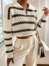 Pull Femme Rayé Tendance Décontracté 2