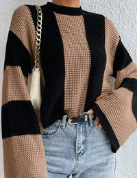 Damenpullover Gestreift Langarm Herbstkollektion