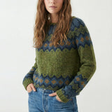 Damenpullover Retro Gemütlich Skandinavisches Muster Bunt