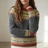 Damenpullover Retro Gemütlich Skandinavisch Bunt
