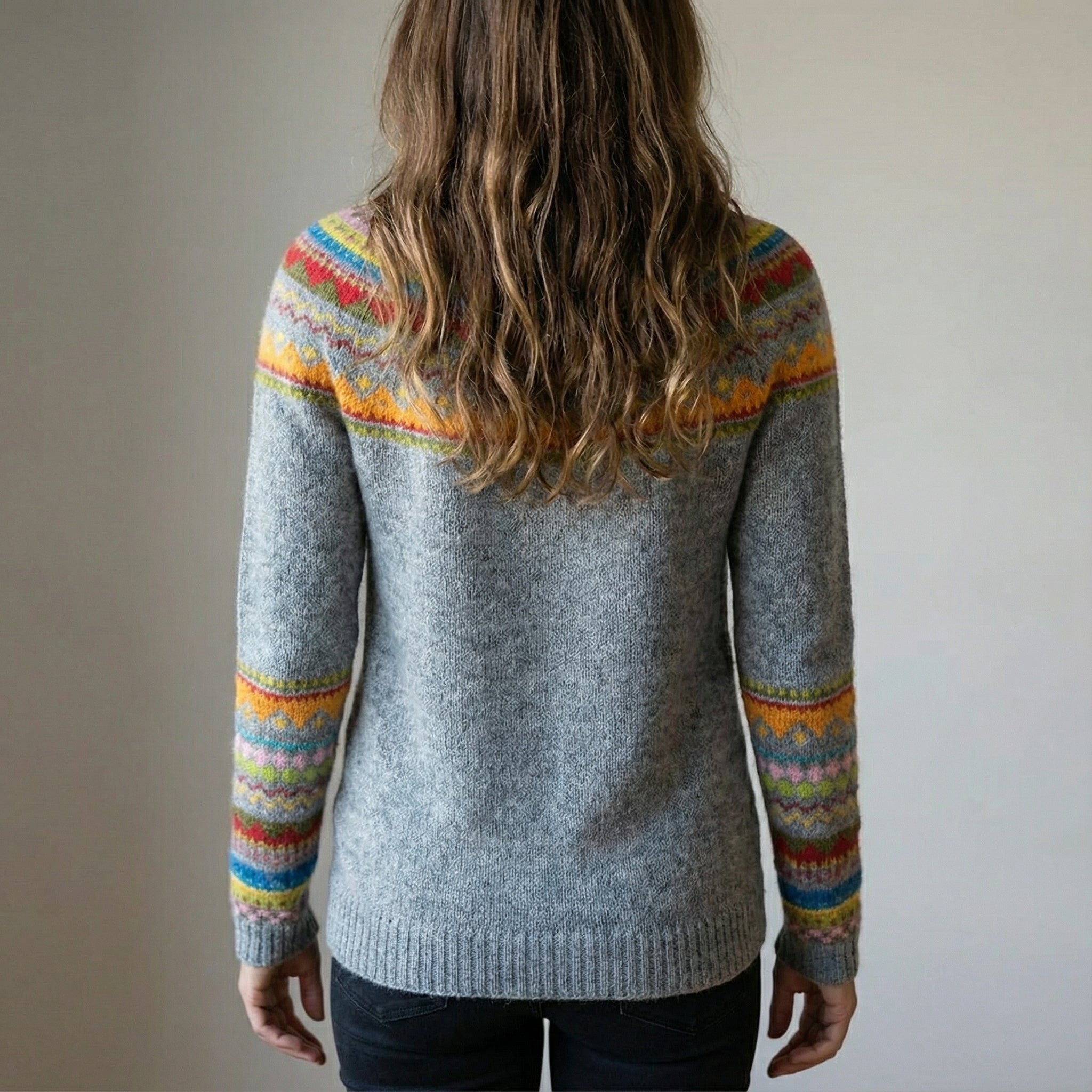 Damski sweter retro z dzianiny, nowoczesny komfort, styl vintage