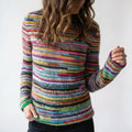 Damski sweter retro z dzianiny na jesień, wygodny
