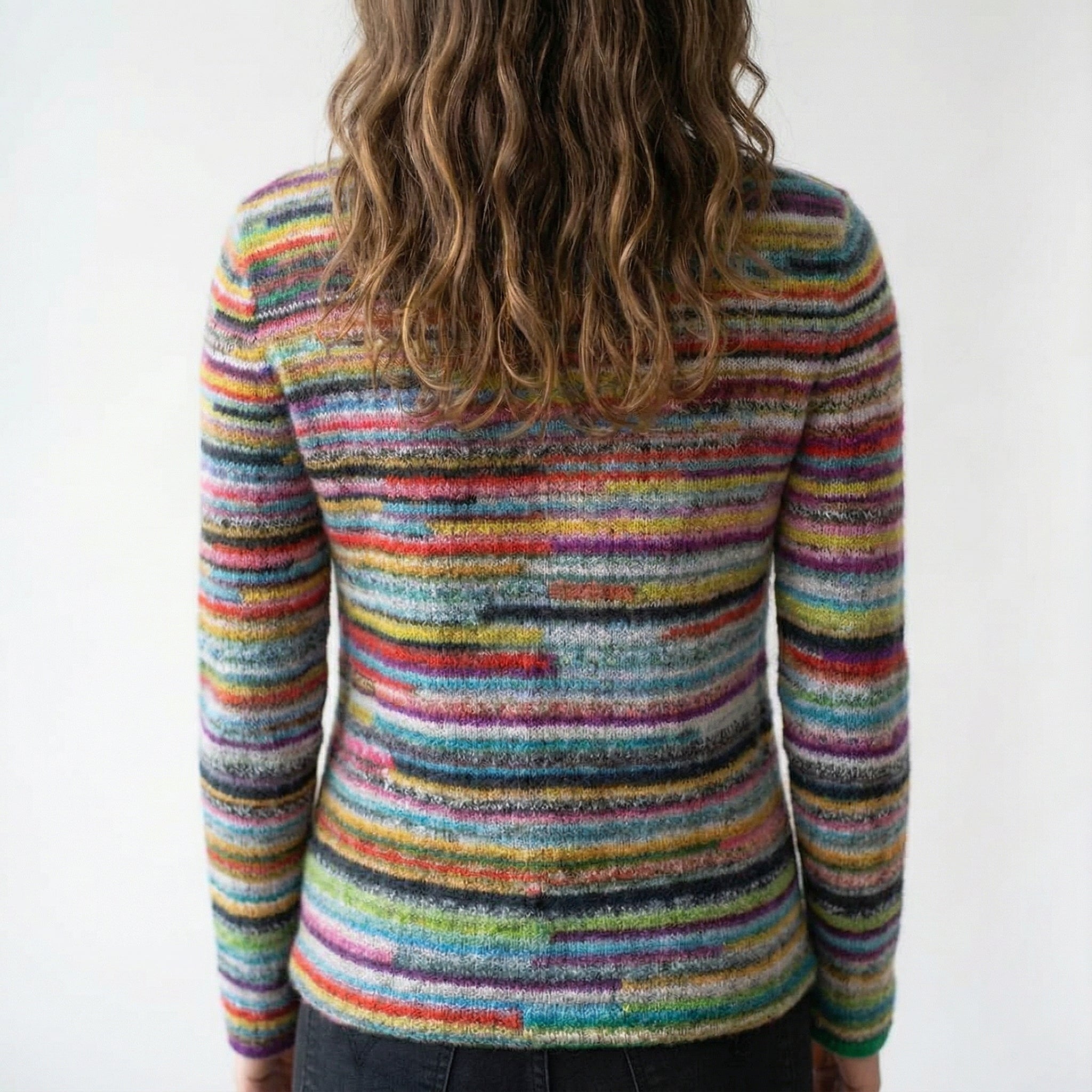 Damski sweter retro z dzianiny na jesień, wygodny