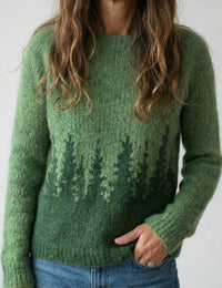 Damenpullover Retro Mehrfarbig Skandinavischer Stil