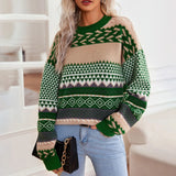Pull Femme Rétro Tricoté Élégant 1