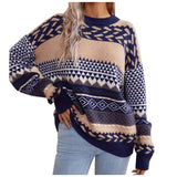 Pull Femme Rétro Tricoté Élégant 3