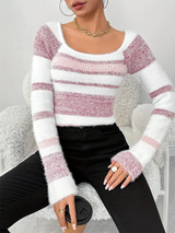 Pull Femme Slim à Rayures Élégantes 1
