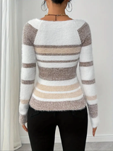 Pull Femme Slim à Rayures Élégantes 6