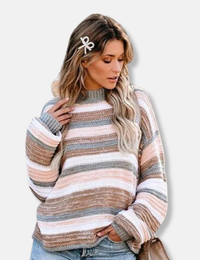 Pull Femme Surdimensionné Confortable Col Rond Maille