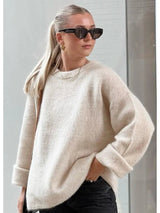 Pull Femme Surdimensionné Confortable en Tricot 2