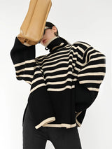 Pull Femme Surdimensionné Rayé Confortable 0
