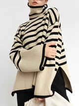 Pull Femme Surdimensionné Rayé Confortable 2