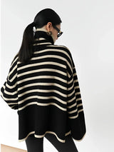 Pull Femme Surdimensionné Rayé Confortable 4