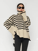 Pull Femme Surdimensionné Rayé Confortable 8
