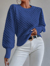 Pull Femme Texturé à Col Rond Chic 0