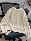 Damski sweter z warkoczami, casual, dzianina, moda damska