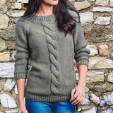 Pull Femme Tressé à Manches Longues 0