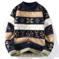 Damski sweter vintage z nadrukiem kaszmirowym, kolekcja jesienna