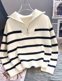 Pull Femme à Demi-Fermeture Éclair Maille