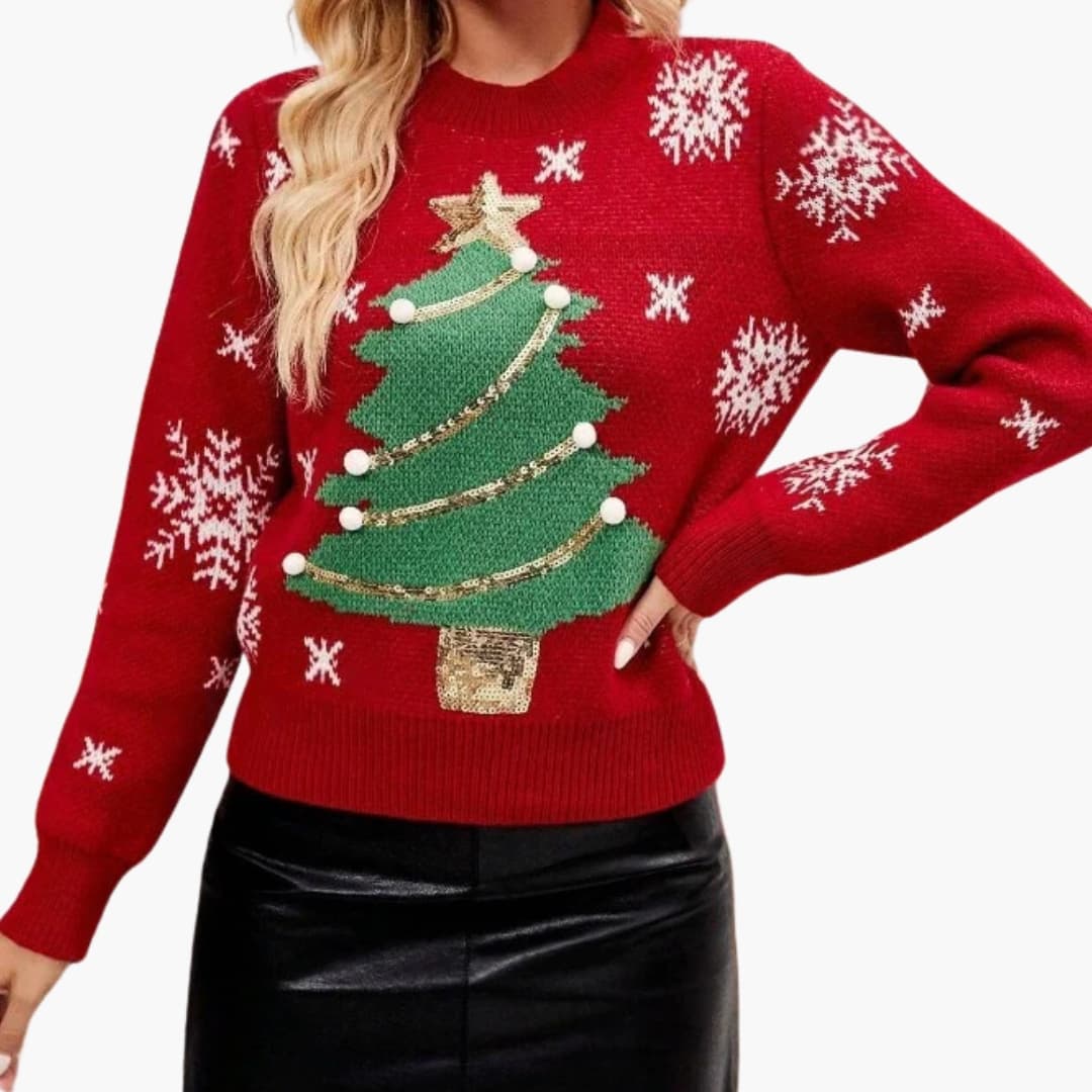 Pull Femme à Motif Sapin de Noël 0