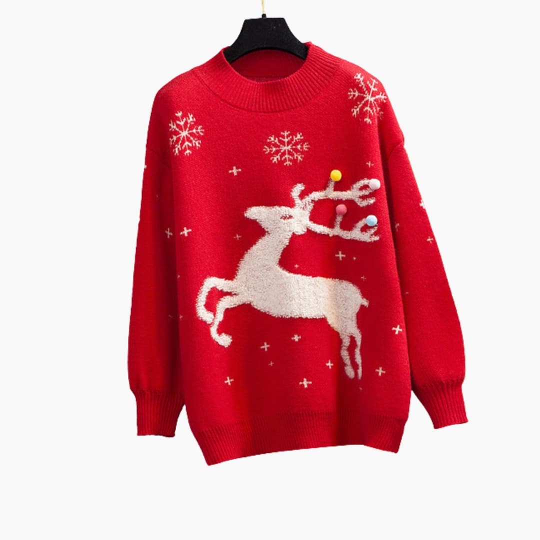 Pull Femme de Noël à Motif Renne 0