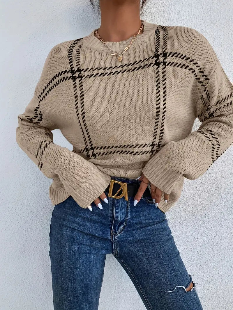 Pull Homme Élégant à Motif À Carreaux 2