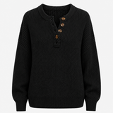 Langer Damenpullover aus weichem Strick mit Knöpfen – Lässige Eleganz