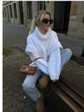 Damski sweter oversize z dzianiny, kolekcja jesienna